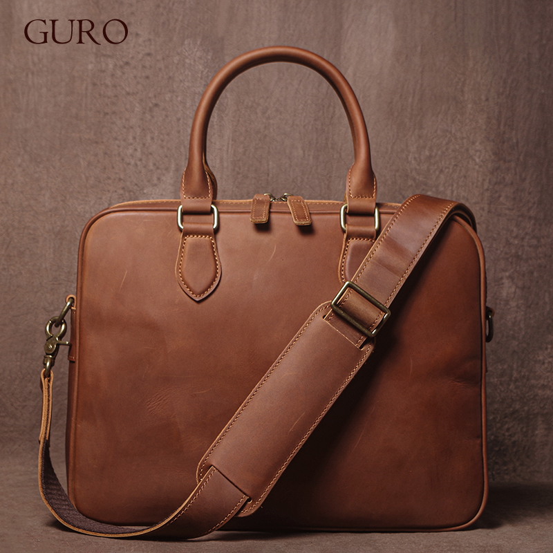 GURO الرجال مجنون الحصان جلد ا - مراجعة Luxury Bags Tote وسعره